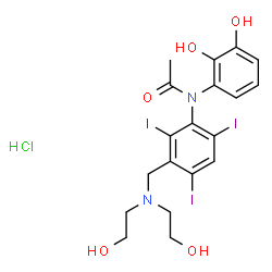 N-[3-[(bis(2-hydroxyethyl)amino)methyl]-2,4,6-triiodo-phenyl]-N-(2,3-d ihydroxyphenyl)acetamide hydrochloride structure