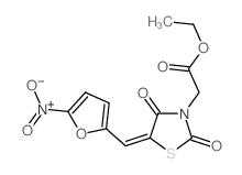 3-Thiazolidineaceticacid, 5-[(5-nitro-2-furanyl)methylene]-2,4-dioxo-, ethyl ester结构式
