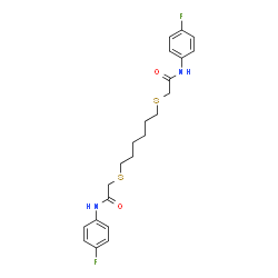 2-[(6-([2-(4-FLUOROANILINO)-2-OXOETHYL]SULFANYL)HEXYL)SULFANYL]-N-(4-FLUOROPHENYL)ACETAMIDE结构式