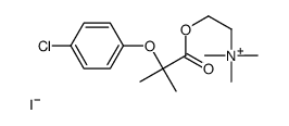 2-[2-(4-chlorophenoxy)-2-methylpropanoyl]oxyethyl-trimethylazanium,iodide Structure