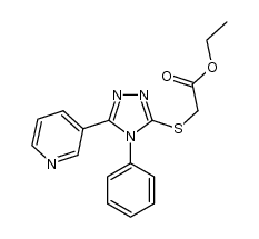 ethyl 2-((4-phenyl-5-(pyridin-3-yl)-4H-1,2,4-triazol-3-yl)thio)acetate结构式