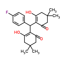 2,2'-[(4-Fluorophenyl)methylene]bis(3-hydroxy-5,5-dimethyl-2-cyclohexen-1-one)结构式