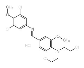 o-Anisidine, N,N-bis(2-chloroethyl)-4-[N-(3, 5-dichloro-4-methoxyphenyl)formimidoyl]-, monohydrochloride结构式