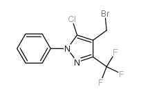 4-溴甲基-5-氯-1-苯基-3-三氟甲基-1H-吡唑结构式