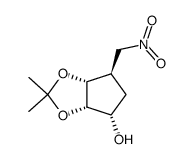 (1S,2S,3R,4R)-1-hydroxy-2,3-(isopropylidenedioxy)-4-(nitromethyl)cyclopentane Structure