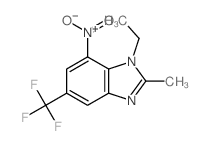 1-ethyl-2-methyl-7-nitro-5-(trifluoromethyl)benzoimidazole structure