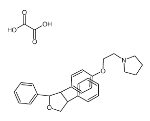 1-[2-[4-[(2S,3R,4S)-2,4-diphenyloxolan-3-yl]phenoxy]ethyl]pyrrolidine,oxalic acid Structure