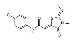 N-(4-chlorophenyl)-2-(3-methyl-2-methylimino-4-oxo-1,3-thiazolidin-5-ylidene)acetamide结构式