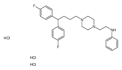 N-[2-[4-[4,4-bis(4-fluorophenyl)butyl]piperazin-1-yl]ethyl]aniline,trihydrochloride Structure