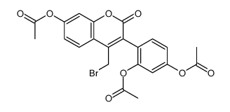 [4-(bromomethyl)-3-(2,4-diacetyloxyphenyl)-2-oxochromen-7-yl] acetate结构式