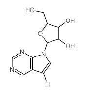 7H-Pyrrolo[2,3-d]pyrimidine,5-chloro-7-b-D-ribofuranosyl- Structure