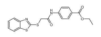 4-(2-benzothiazol-2-ylsulfanyl-acetylamino)-benzoic acid ethyl ester Structure