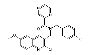 Pyrazinecarboxamide, N-[(2-chloro-6-methoxy-3-quinolinyl)methyl]-N-[(4-methoxyphenyl)methyl]- (9CI) picture