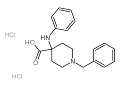 1-BENZYL-4-(PHENYLAMINO)PIPERIDINE-4-CARBOXYLIC ACID DIHYDROCHLORIDE Structure