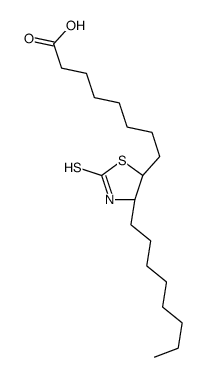 8-[(4S,5S)-4-octyl-2-sulfanylidene-1,3-thiazolidin-5-yl]octanoic acid Structure