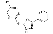 2-[(5-phenyl-1,3,4-oxadiazol-2-yl)carbamothioylsulfanyl]acetic acid Structure