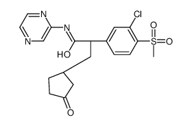 (2R)-2-(3-chloro-4-methylsulfonylphenyl)-3-[(1R)-3-oxocyclopentyl]-N-pyrazin-2-ylpropanamide picture