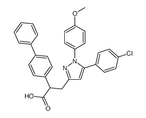 2-Biphenyl-4-yl-3-[5-(4-chloro-phenyl)-1-(4-methoxy-phenyl)-1H-pyrazol-3-yl]-propionic acid结构式