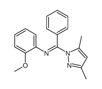 1-(3,5-dimethylpyrazol-1-yl)-N-(2-methoxyphenyl)-1-phenylmethanimine Structure