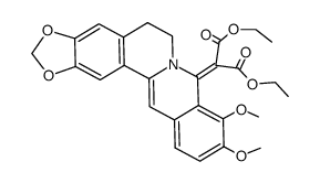 (9,10-dimethoxy-5,6-dihydro-[1,3]dioxolo[4,5-g]isoquino[3,2-a]isoquinolin-8-ylidene)-malonic acid diethyl ester结构式