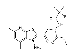 (S)-methyl 4-(3-amino-4,6-dimethylthieno[2,3-b]pyridin-2-yl)-4-oxo-2-(2,2,2-trifluoroacetamido)butanoate结构式