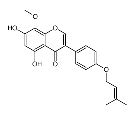 5,7-Dihydroxy-8-methoxy-3-[4-[(3-methyl-2-butenyl)oxy]phenyl]-4H-1-benzopyran-4-one Structure
