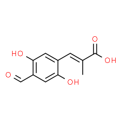 2-Propenoicacid,3-(4-formyl-2,5-dihydroxyphenyl)-2-methyl-(9CI) structure