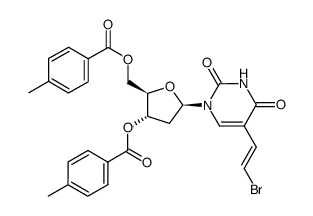 (E)-5-(2-bromovinyl)-2'-deoxy-3',5'-di-O-(p-toluoyl)uridine Structure