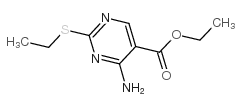 Ethyl 4-amino-2-(ethylthio)-5-pyrimidinecarboxylate structure