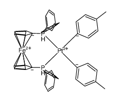 (1,1'-bis(diphenylphosphino)ferrocene)Pt(C6H4-4-Me)2结构式