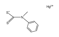 monomercury(II) mono(methyl(phenyl)carbamodithioate)结构式