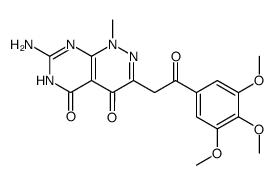 7-amino-3-(3,4,5-trimethoxyphenacyl)-1-methylpyrimido[4,5-c]pyridazine-4,5(1H,6H)-dione结构式