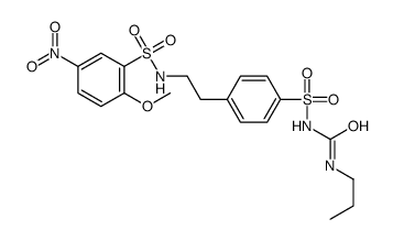 1-[4-[2-[(2-methoxy-5-nitrophenyl)sulfonylamino]ethyl]phenyl]sulfonyl-3-propylurea Structure