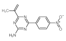 4-(4-nitrophenyl)-6-prop-1-en-2-yl-1,3,5-triazin-2-amine结构式