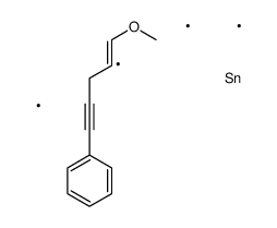 (1-methoxy-5-phenylpent-1-en-4-yn-2-yl)-trimethylstannane结构式