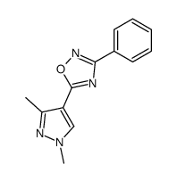 5-[1,3-dimethyl-1H-pyrazol-4-yl]-3-phenyl-1,2,4-oxadiazole结构式