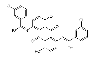 N,N'-(9,10-dihydro-4,8-dihydroxy-9,10-dioxoanthracene-1,5-diyl)bis[3-chlorobenzamide] structure