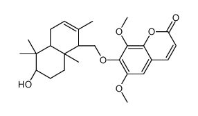 7-[[(1R)-(1,4,4aα,5,6,7,8,8a-Octahydro-6β-hydroxy-2,5,5,8aβ-tetramethylnaphthalen)-1α-yl]methoxy]-6,8-dimethoxy-2H-1-benzopyran-2-one结构式