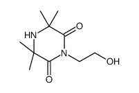 1-(2-hydroxyethyl)-3,3,5,5-tetramethylpiperazine-2,6-dione结构式