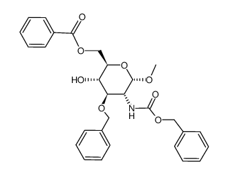 METHYL2-DEOXY-2-[[(PHENYLMETHOXY)CARBONYL]AMINO]-3-O-(PHENYLMETHYL)-ALPHA-D-GLUCOPYRANOSIDE6-BENZOATE picture