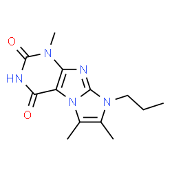 2,3,7-Trimethyl-1-propyl-1H,7H-1,3a,5,7,8-pentaaza-cyclopenta[a]indene-4,6-dione structure