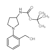 [1-(2-hydroxymethyl-phenyl)-pyrrolidin-3-yl]-carbamic acid tert-butyl ester Structure