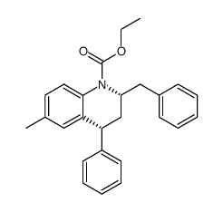 (2S,4R)-2-Benzyl-6-methyl-4-phenyl-3,4-dihydro-2H-quinoline-1-carboxylic acid ethyl ester Structure