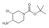1-Piperidinecarboxylic acid, 4-amino-3-chloro-, 1,1-dimethylethyl ester, (3R,4S)-rel Structure