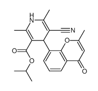 Isopropyl 5-cyano-2,6-dimethyl-4-(2-methyl-4-oxo-4H-chromen-8-yl)-1,4-dihydropyridine-3-carboxylate结构式