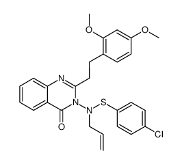 3-allyl(p-chlorophenylthio)amino-2-<2-(4-hydroxy-2-methoxyphenyl)ethyl>quinazolin-4(3H)-one结构式