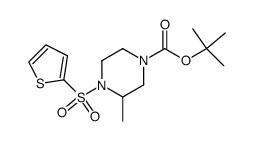 tert-butyl 3-methyl-4-(thiophen-2-ylsulfonyl)piperazine-1-carboxylate Structure