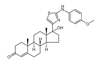 Androst-4-en-3-one, 17β-(2-p-anisidino-4-thiazolyl)-17-hydroxy结构式