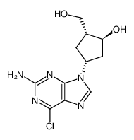 (1α,2β,4α)-4-(2-amino-6-chloro-9H-purin-9-yl)-2-hydroxycyclopentanemethanol Structure