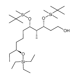 (3R,4R,5S,9S)-3,5-bis(tert-butyldimethylsilyloxy)-4-methyl-9-(triethylsilyloxy)undecan-1-ol Structure